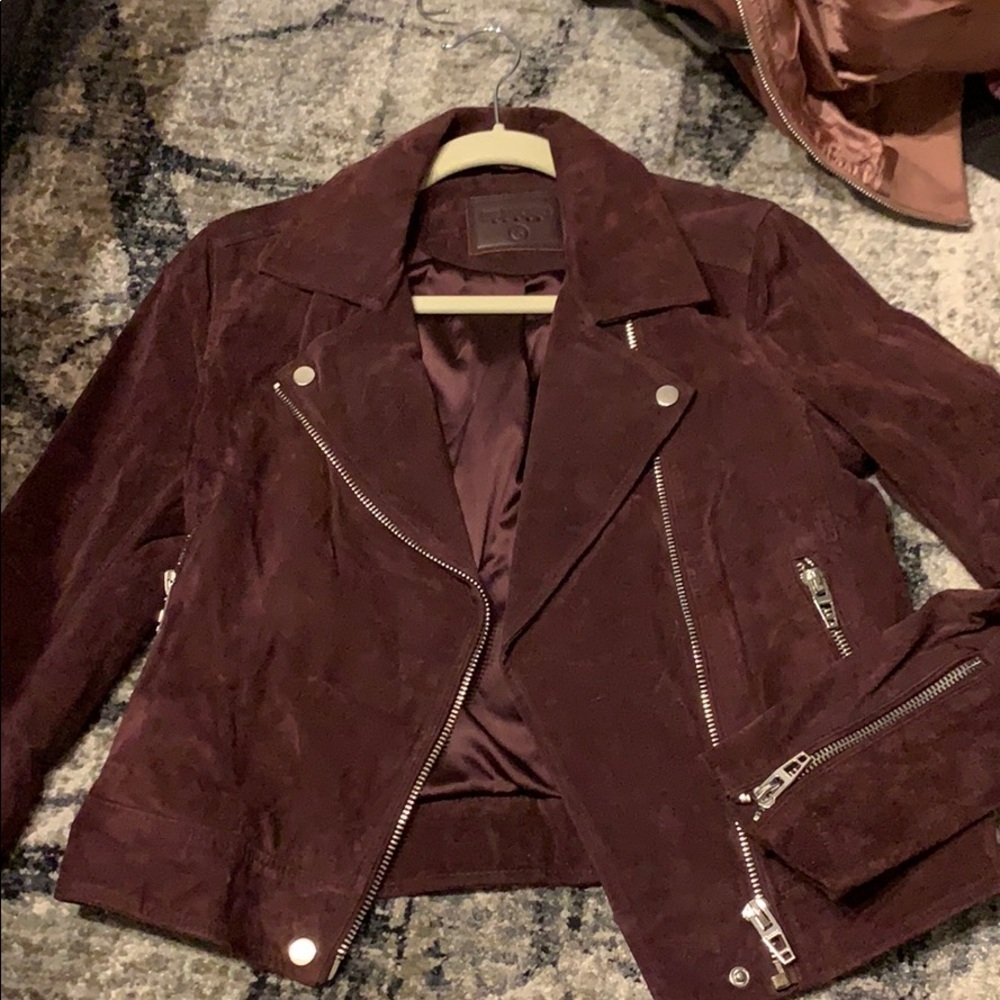 Maroon Suede blank moto jacket